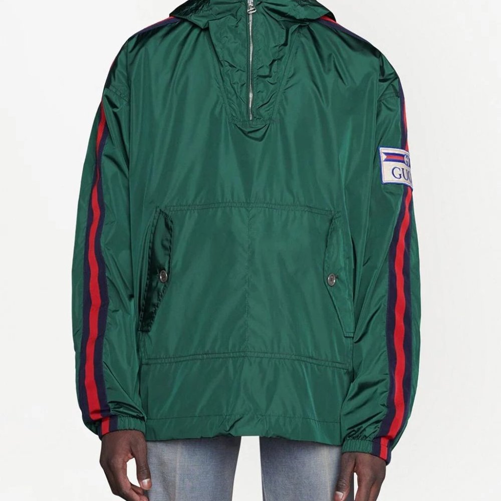 GUCCI-NWT-GREEN NYLON MENS PARACHUTE JACKET